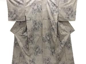 寺院風景模様織り出し本場泥大島紬着物(7マルキ)